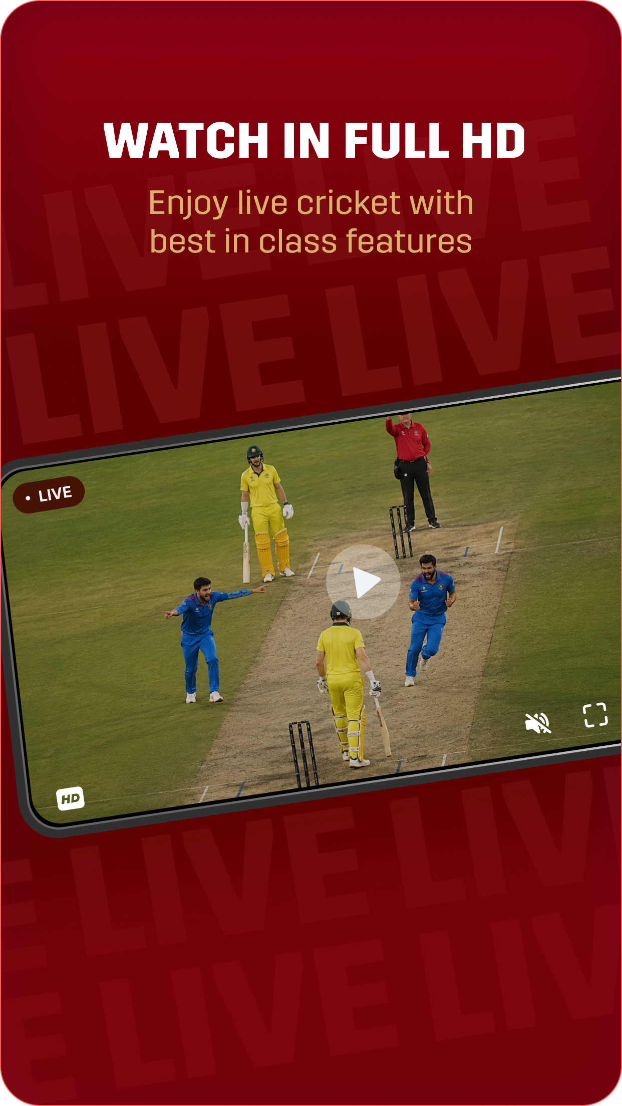 Enjoy live sports streaming in full HD directly on the Goat11 app